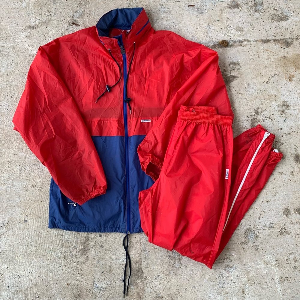 Vintage K-Way Windbreaker Jacket and Pants Set